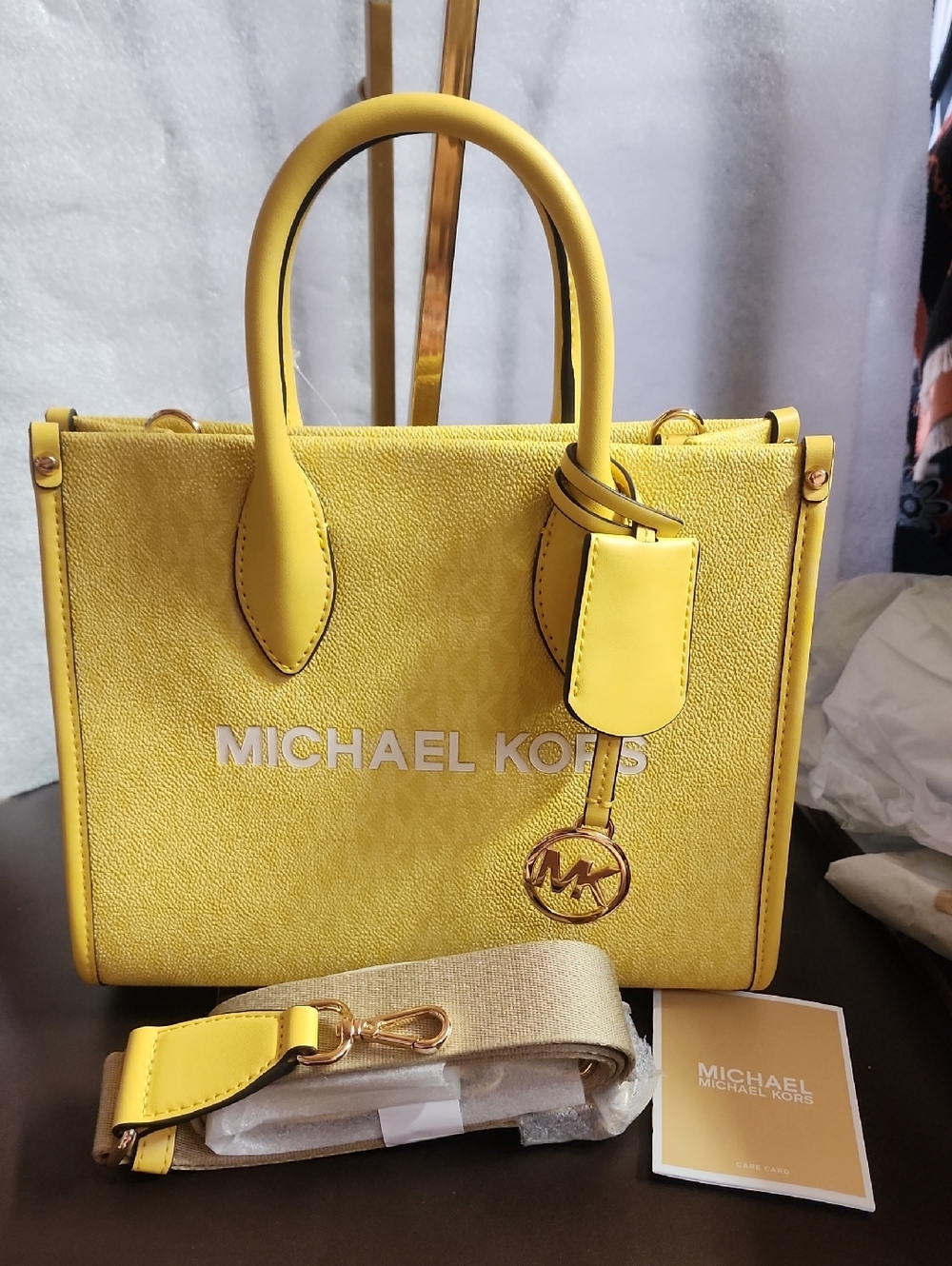 Michael Kors Yellow Small Shopper Satchel Crossbody Nwt